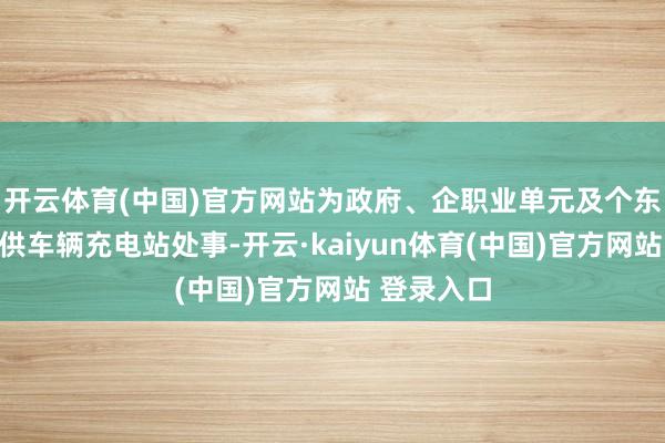 开云体育(中国)官方网站为政府、企职业单元及个东说念主提供车辆充电站处事-开云·kaiyun体育(中国)官方网站 登录入口
